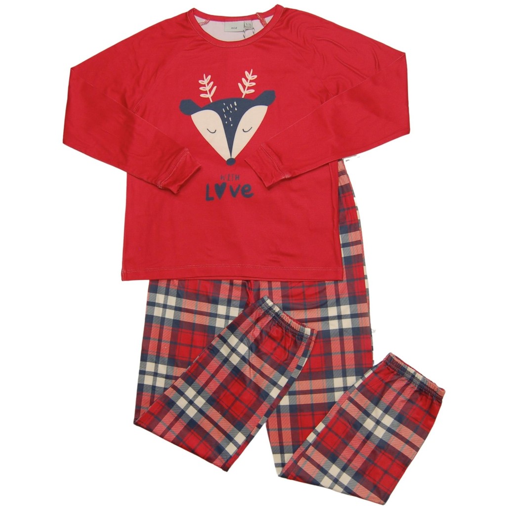 MID - Pyjama 2 pièces rouge carreau