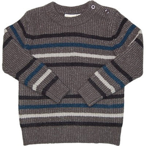 MID - Chandail en tricot gris lignée