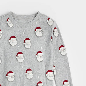 Petit lem - Ensemble pyjama gris chiné à imprimé «Père Noël»