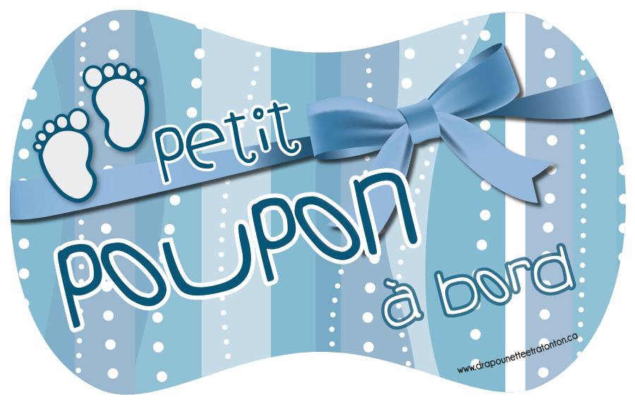 Drapounette et Ratonton - Autocollant BB à bord pour voiture, petit poupon bleu