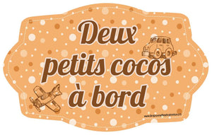 Drapounette et Ratonton - Autocollant BB à bord pour voiture, deux petits cocos