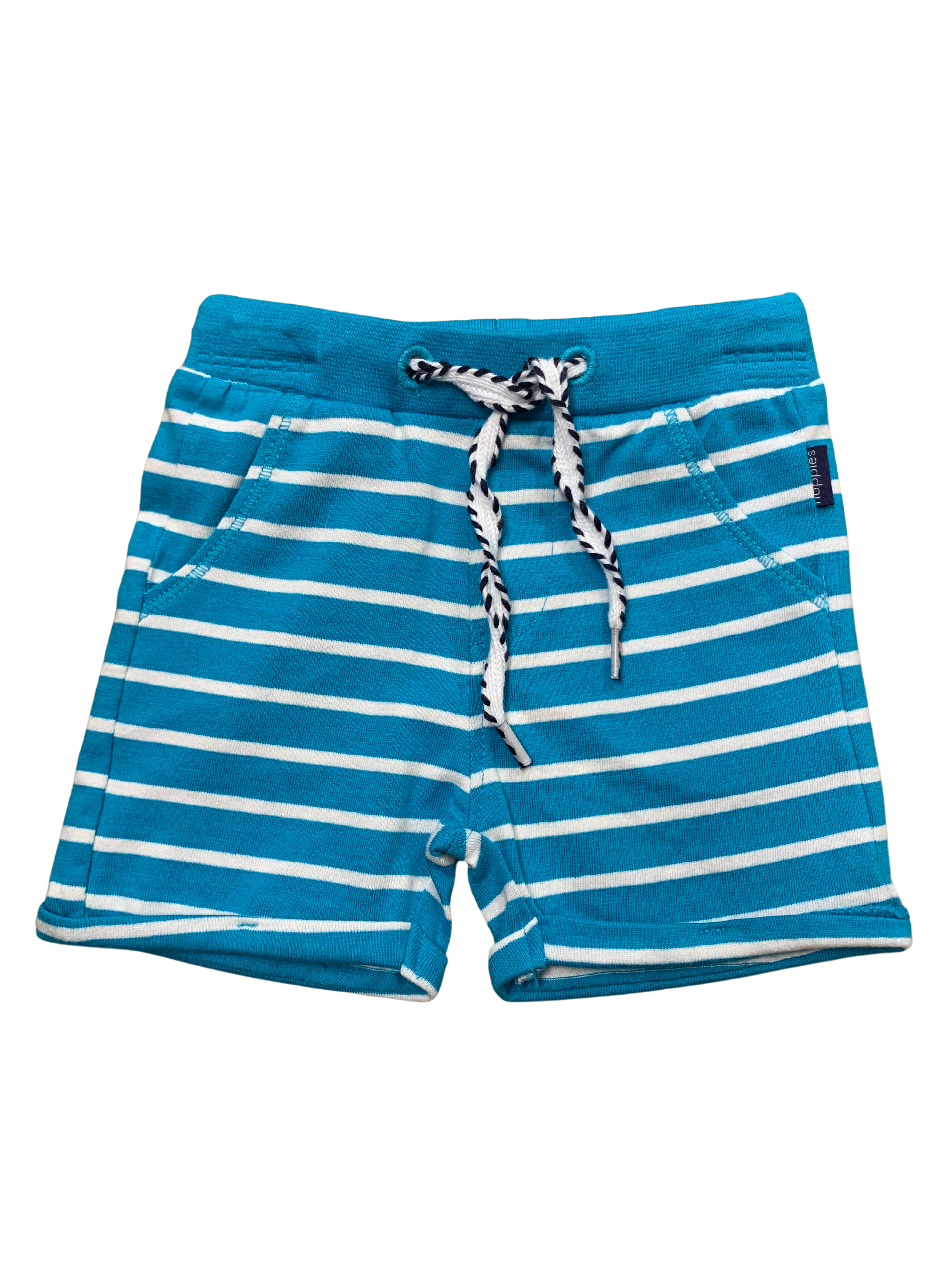 Noppies - Short coton bleu et blanc, 4-6 mois