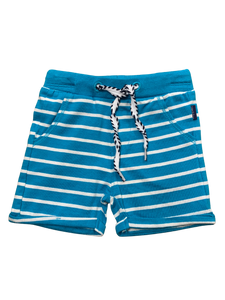 Noppies - Short coton bleu et blanc, 4-6 mois