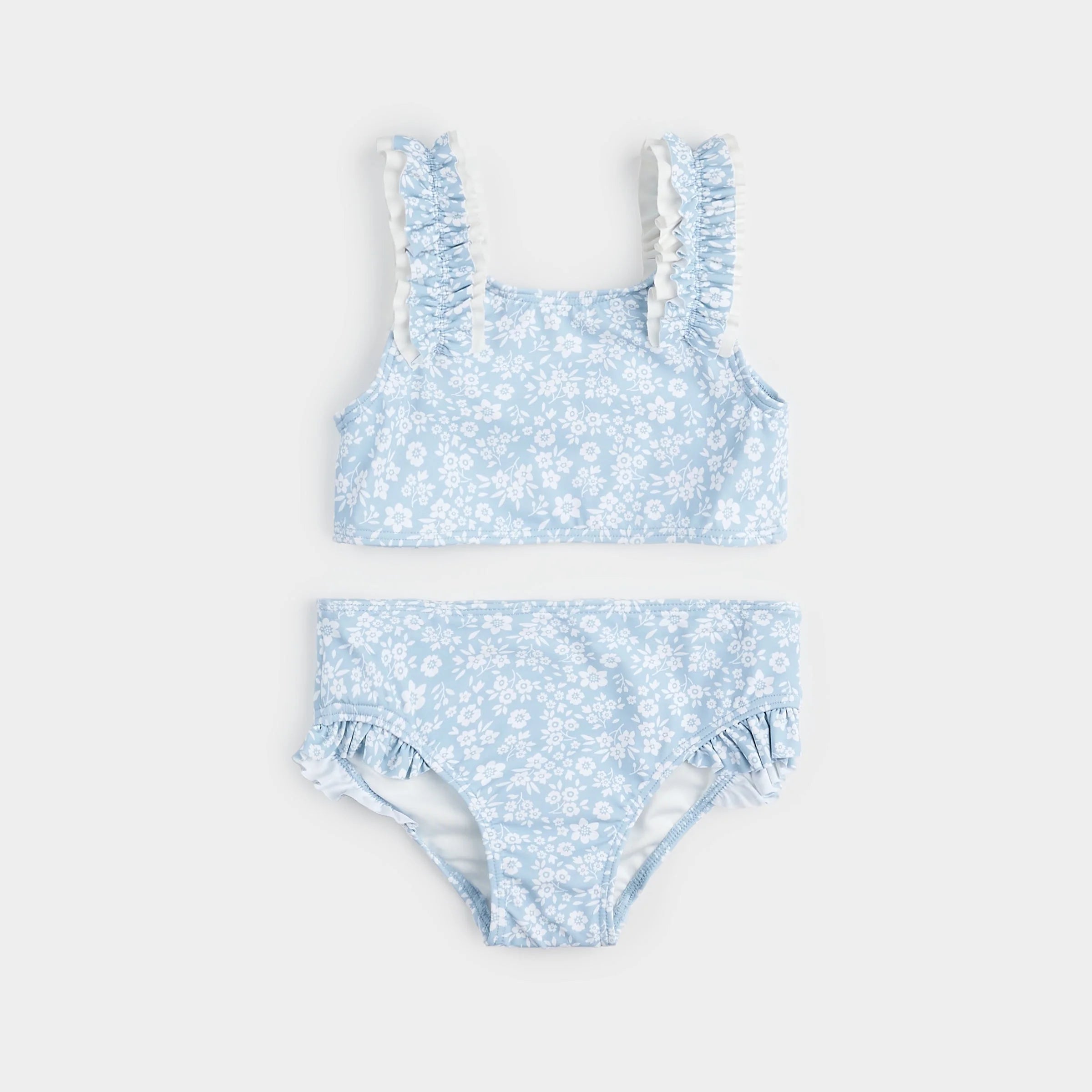 Petit lem - Bikini bleu ciel à imprimé floral