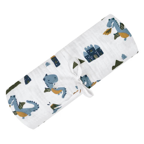 Perlimpinpin - Couverture mousseline de coton - Dragons