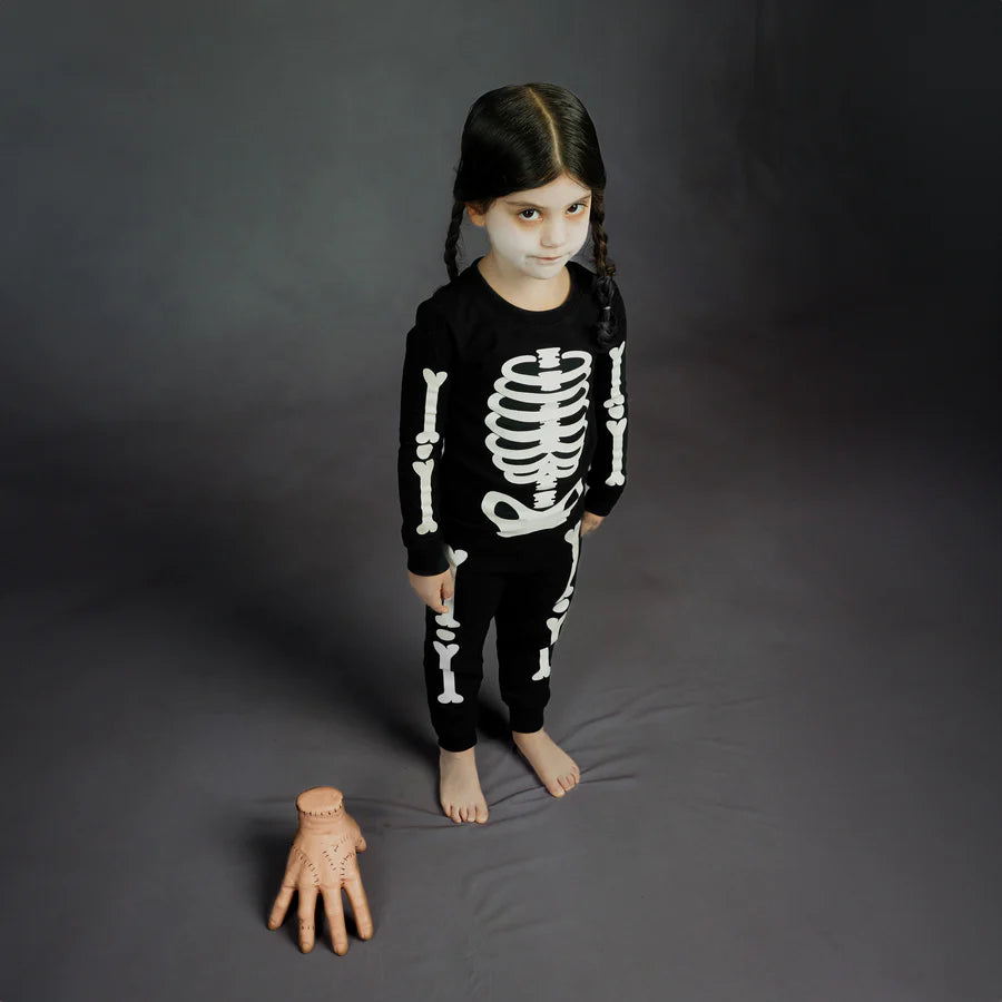 Petit lem - Ensemble pyjama noir à imprimés de squelettes phosphorescent