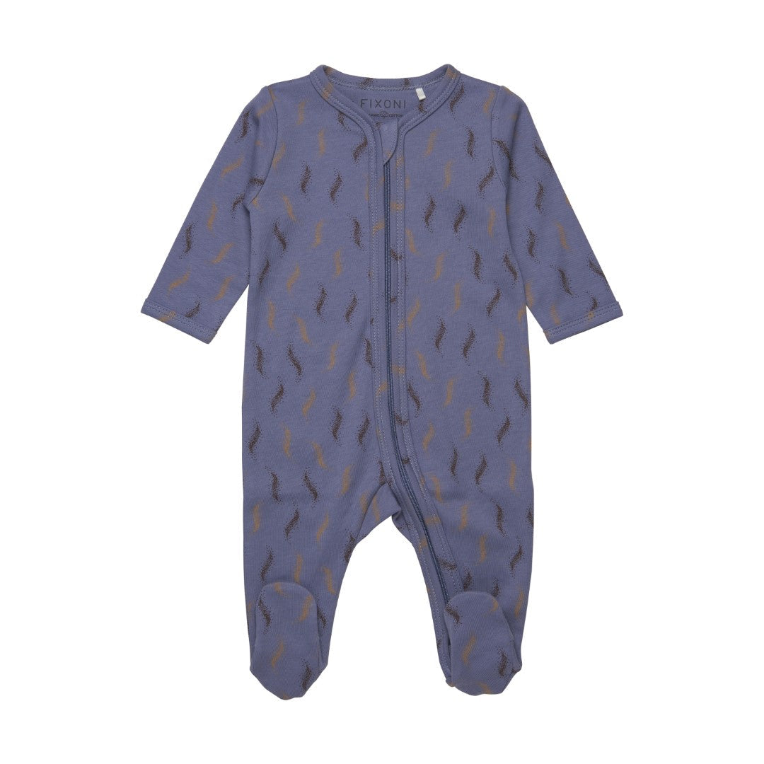Fixoni - Pyjama à snap bleu plumes