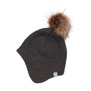 Color kids - Tuque hiver en tricot avec pompon, charcoal