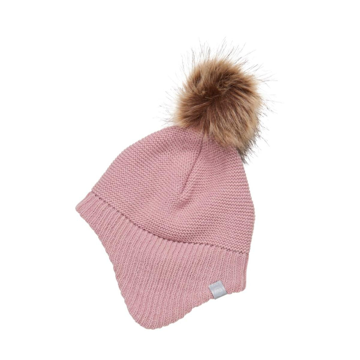 Color kids - Tuque hiver en tricot avec pompon, rose