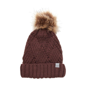 Color kids - Tuque en tricot avec pompon, brune