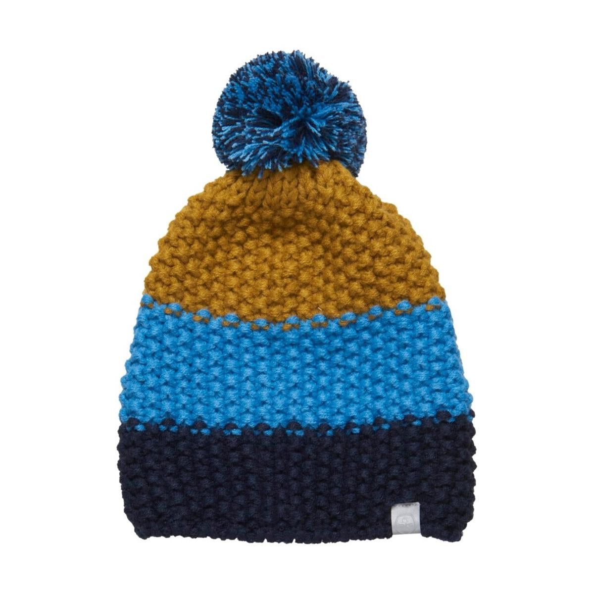 Color kids - Tuque en tricot avec pompon, tricolore bleu