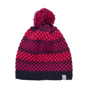 Color kids - Tuque en tricot avec pompon, rose et marine