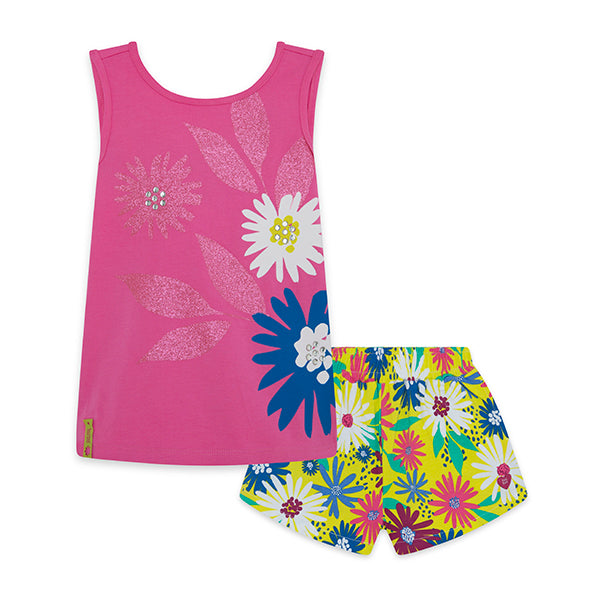 Tuc tuc - Ensemble camisole et short - rose à fleurs, 5 ans