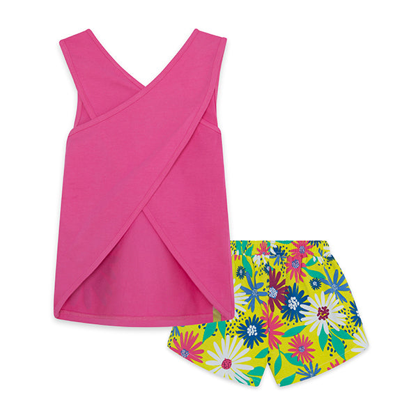 Tuc tuc - Ensemble camisole et short - rose à fleurs, 5 ans