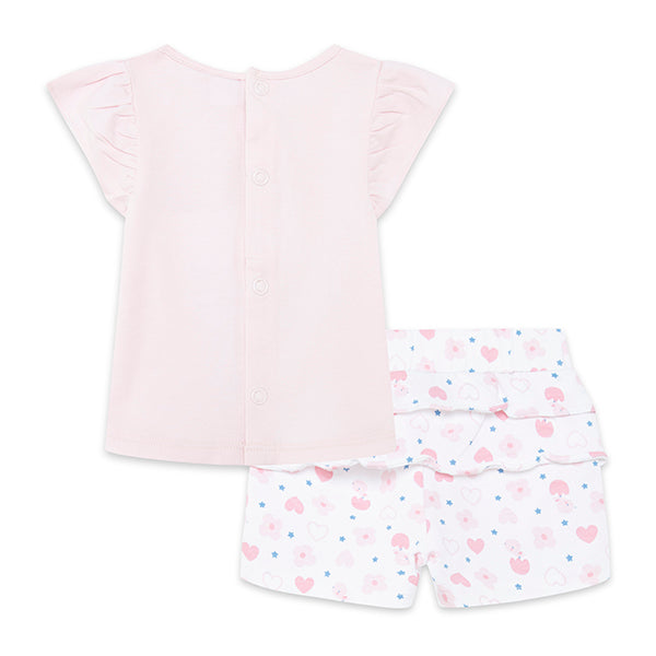 Tuc tuc - Ensemble chandail rose éléphant et short à cœur, 3-6 mois