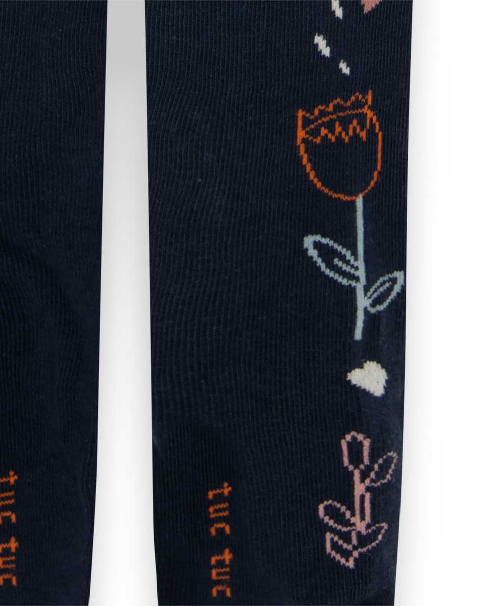 Tuc Tuc - Collants fille bleus avec imprimé fleuri et détails lettering, 10 ans