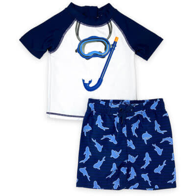 M.I.D - Ensemble maillot chandail et short, requin, 7 ans