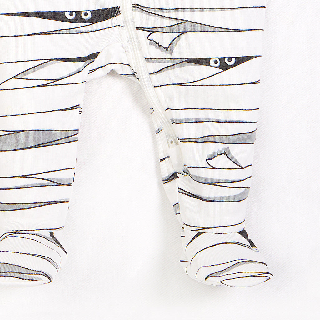 Petit lem - Pyjama à zip blanche à imprimé « Momie et moi » phosphorescent Halloween
