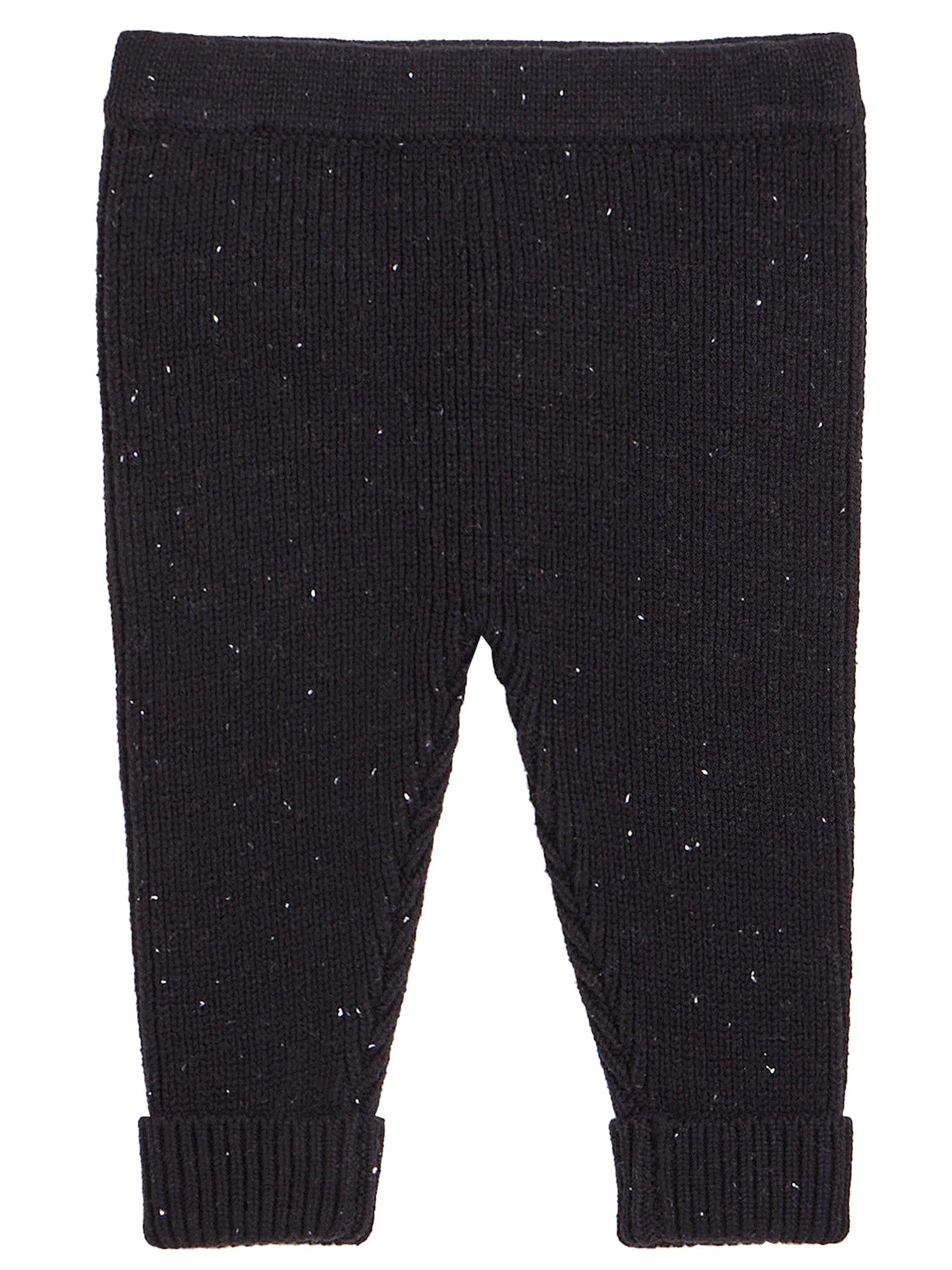 Petit lem - Pantalon en tricot noir à petit pois blanc