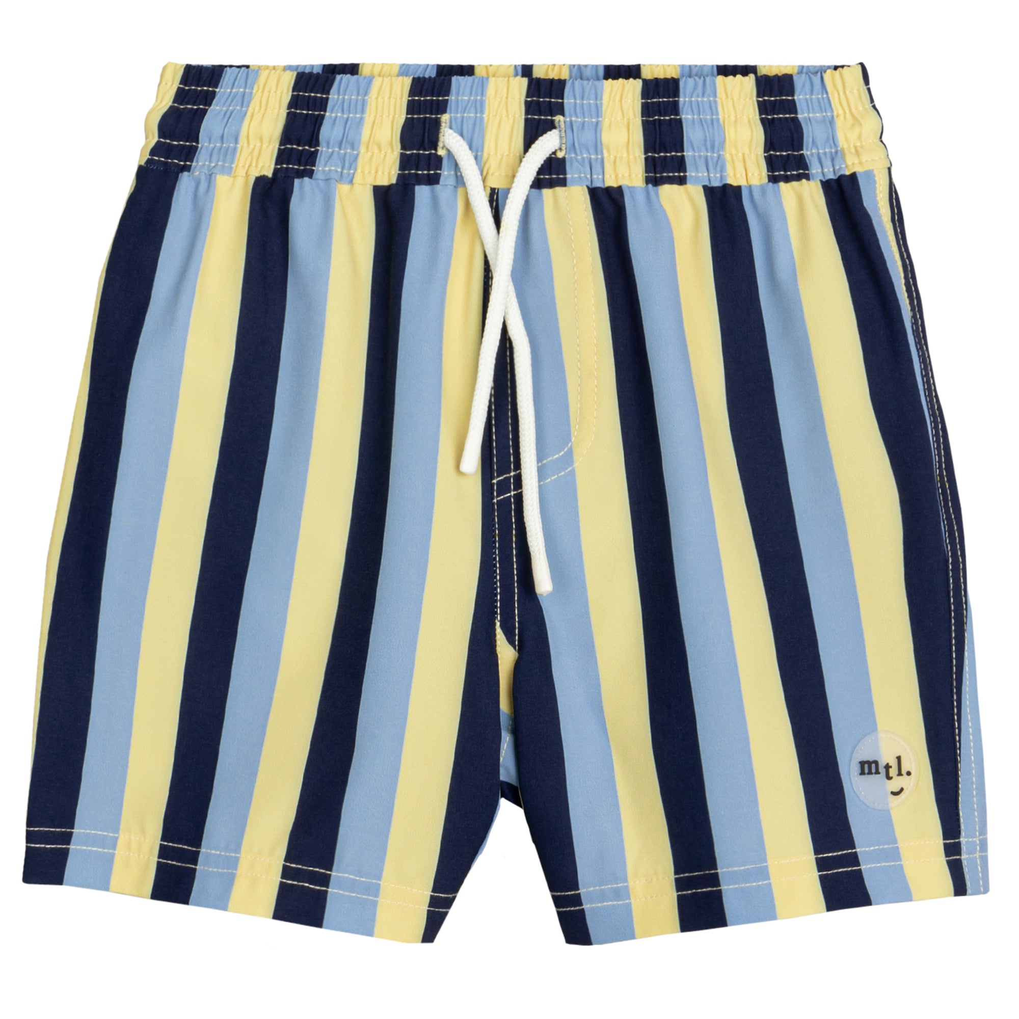 Miles the label - Short de bain à rayures jaune et bleu, 8 ans