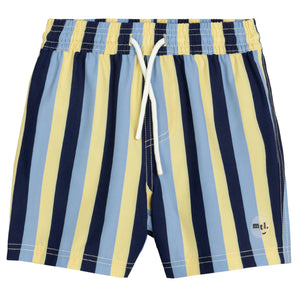 Miles the label - Short de bain à rayures jaune et bleu, 8 ans