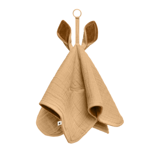 Bibs - Doudou câlin tissu kangourou, sable caramel