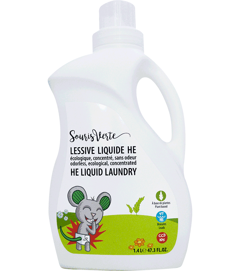 Souris verte - Lessive liquide HE, SANS FRAGRANCE 1.4L 46 brassées HE