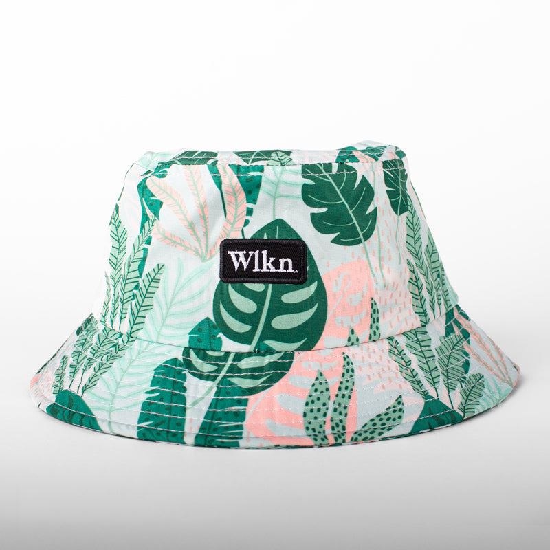 WLKN - Chapeau soleil pour fille - Feuilles verte et rose