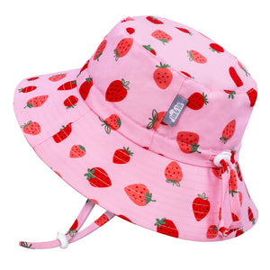 Jan & Jul - Chapeau de soleil seau Aqua-Dry Gro-With-Me, fraises