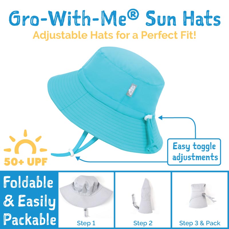 Jan & Jul - Chapeau de soleil seau Aqua-Dry Gro-With-Me, fraises