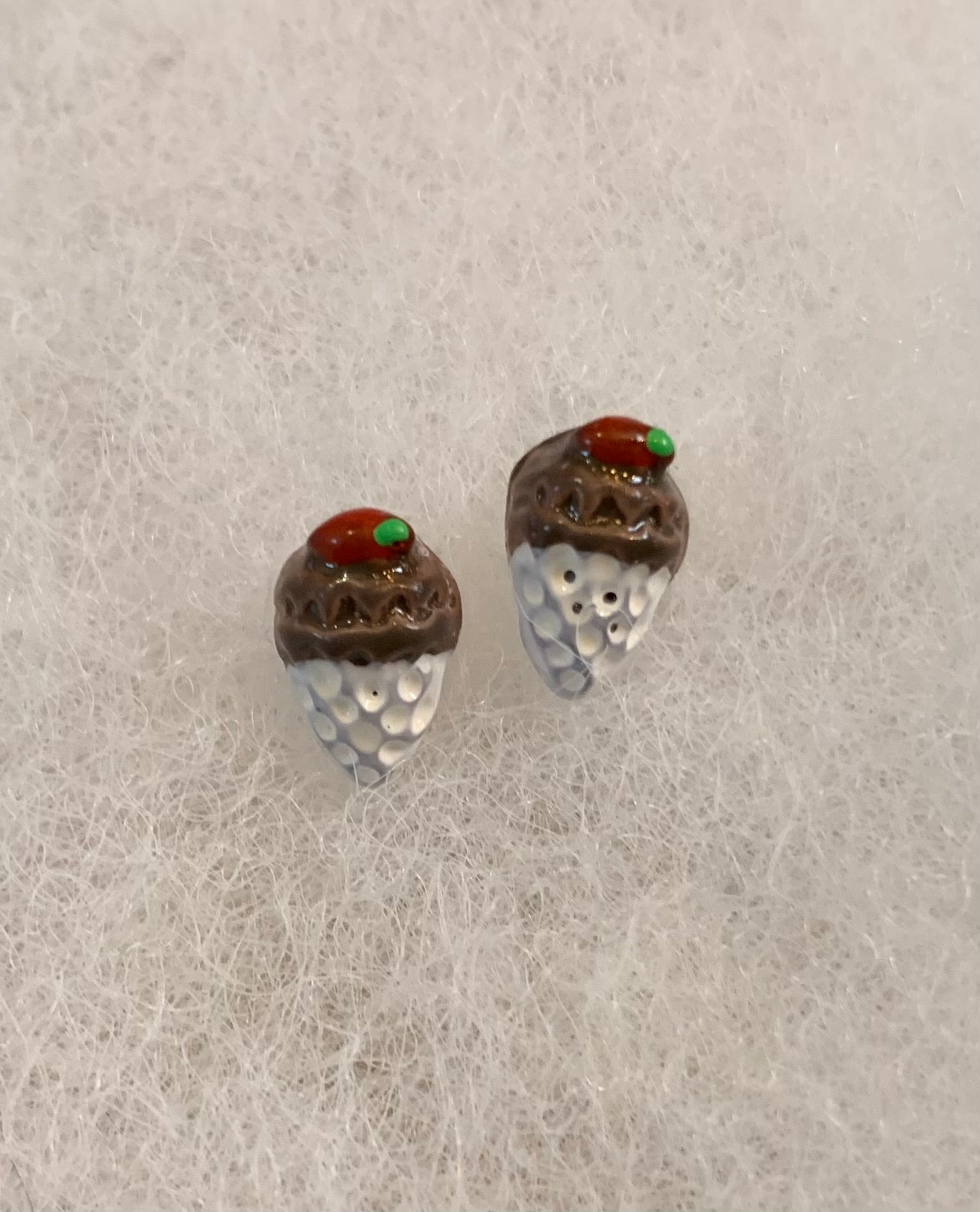 Bijoux Doigts de fée- boucles d'oreilles- cornet de crème glacée au chocolat