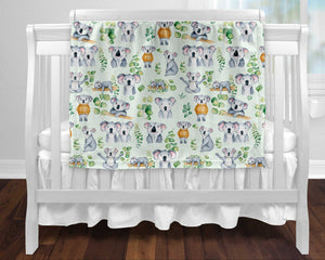 Bébé o chaud - Couverture en minky, koala eucalyptus