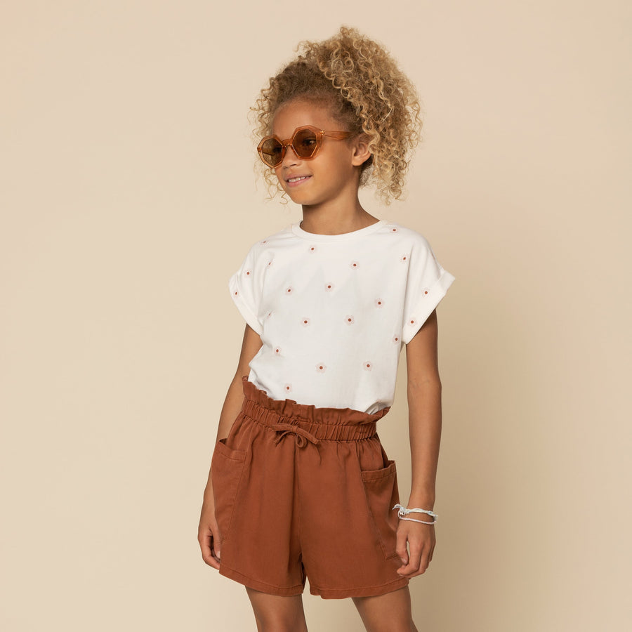 Miles the label - Short ambre à taille froncée pour fille