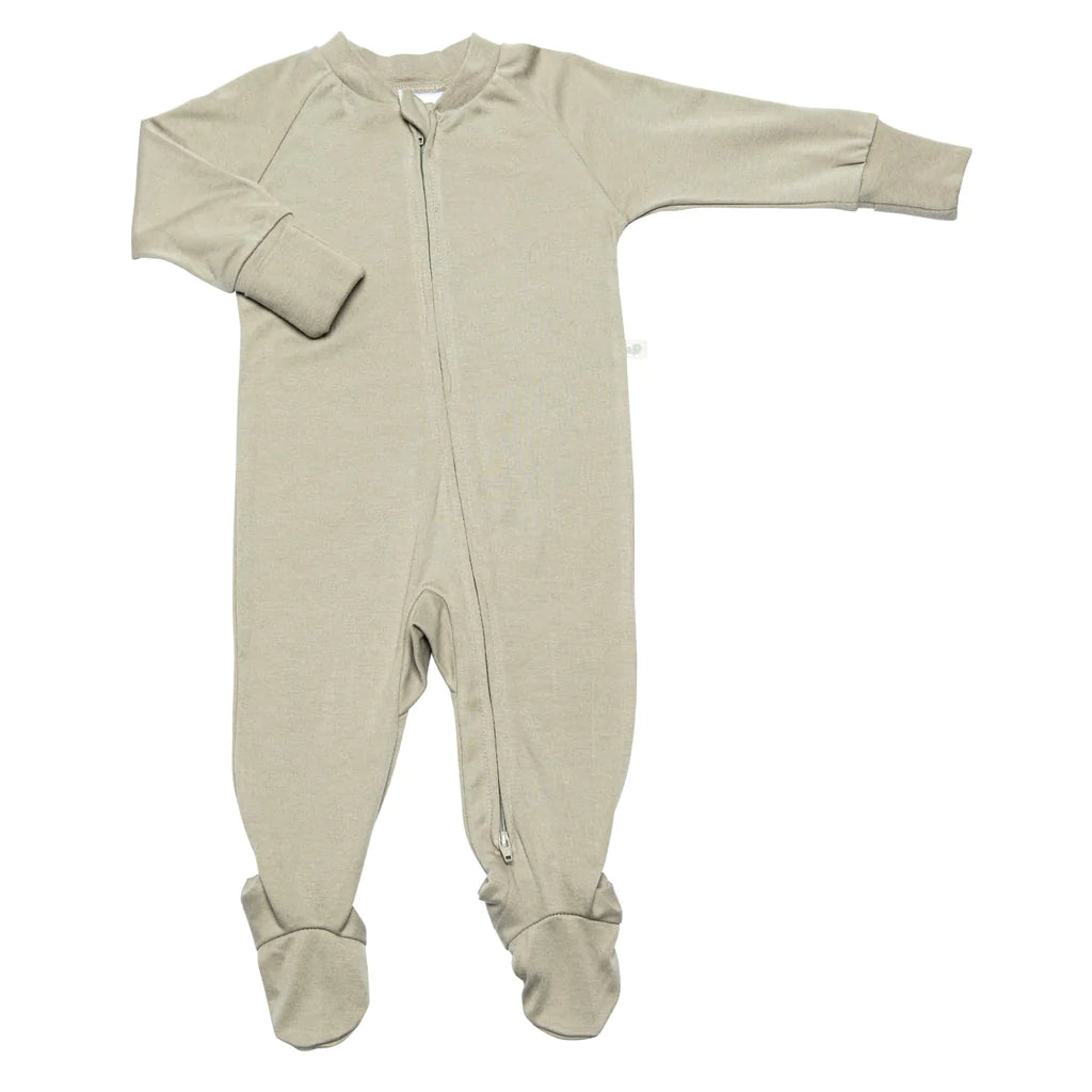 Perlimpinpin - Pyjama pour bébé en bambou, taupe