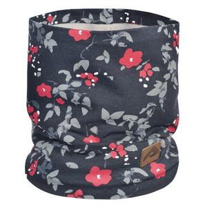 Perlimpinpin - Cache-cou en jersey de coton - Anthracite Floral, 2-6 ans