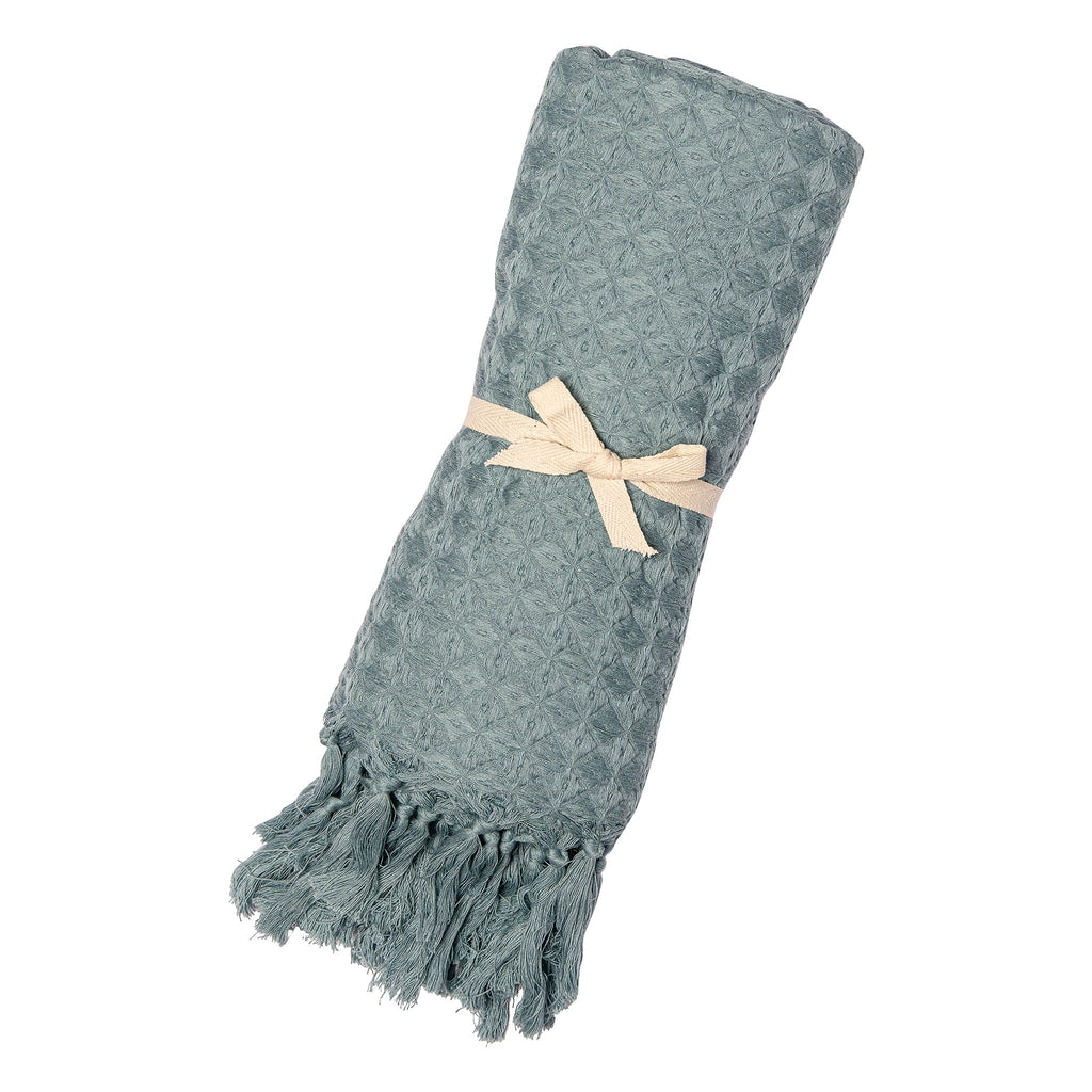 Perlimpinpin - Mousseline gaufrée en coton biologique - Sarcelle