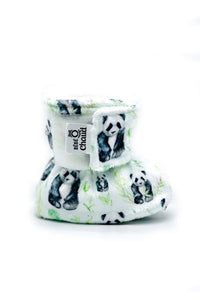 Bébé ô  chaud - Pantoufles à velcro – Panda bambou, 24-36 mois