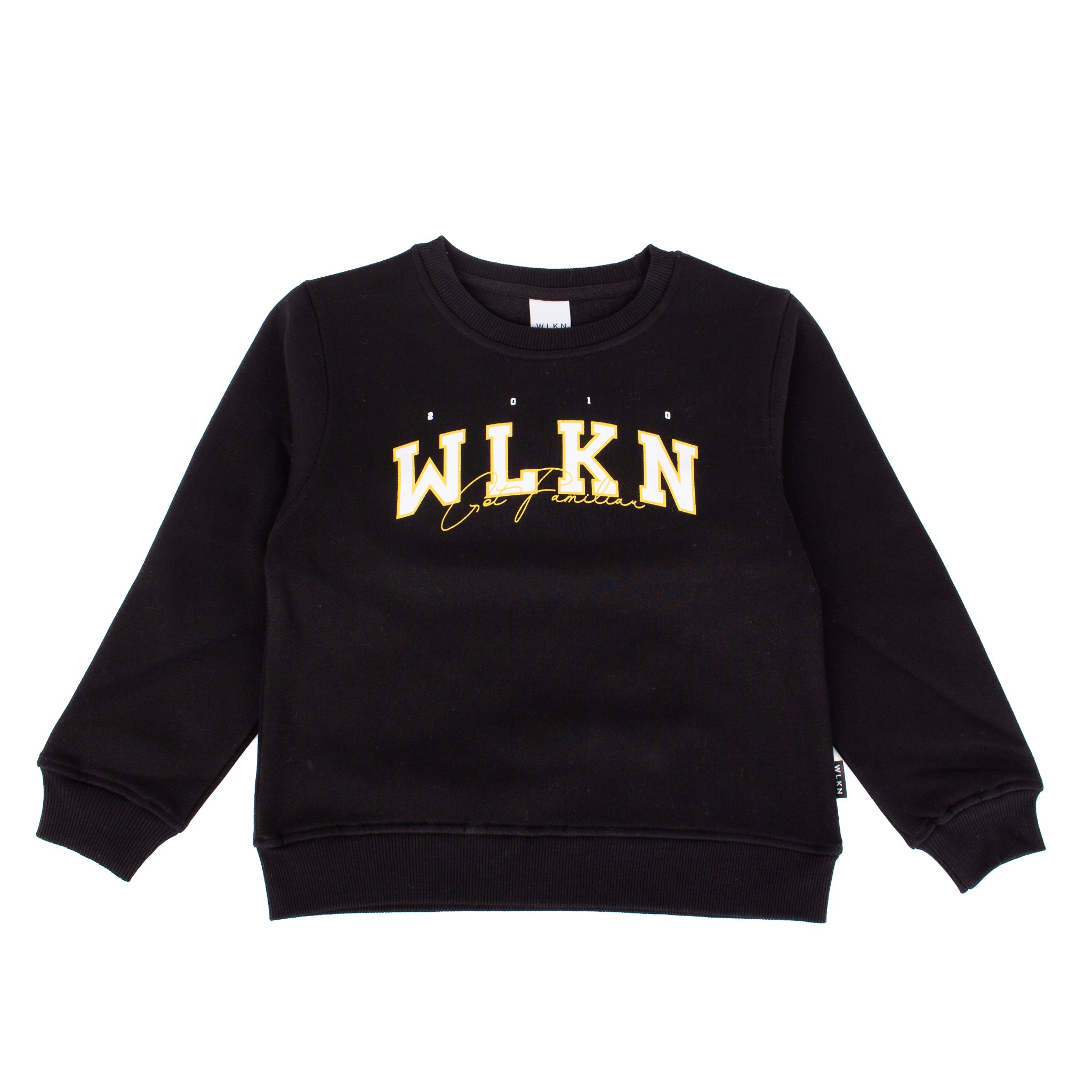 WLKN - Crewneck noir doublé en polar Get familiar, 6 et 12 ans