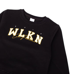 WLKN - Crewneck noir doublé en polar Get familiar, 6 et 12 ans