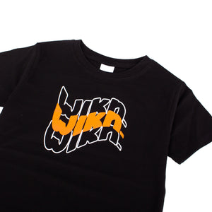 WLKN - Chandail manches courtes noir Junior wavy / logo orange et blanc