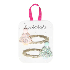 Rockahula kids - Paquet de 2 barrettes sapin rose et bleu à paillettes