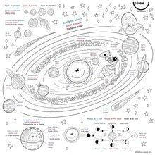 Bimoo -  Planètes - Nappe multilingue à colorier