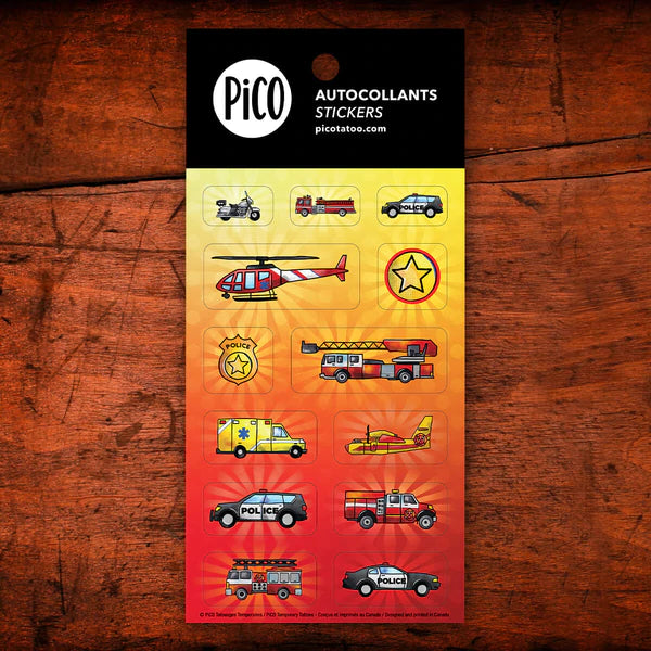 Pico - Autocollants - Les véhicules de pompier