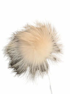 Escogriffe - Pompon pour tuque renard, beige et gris
