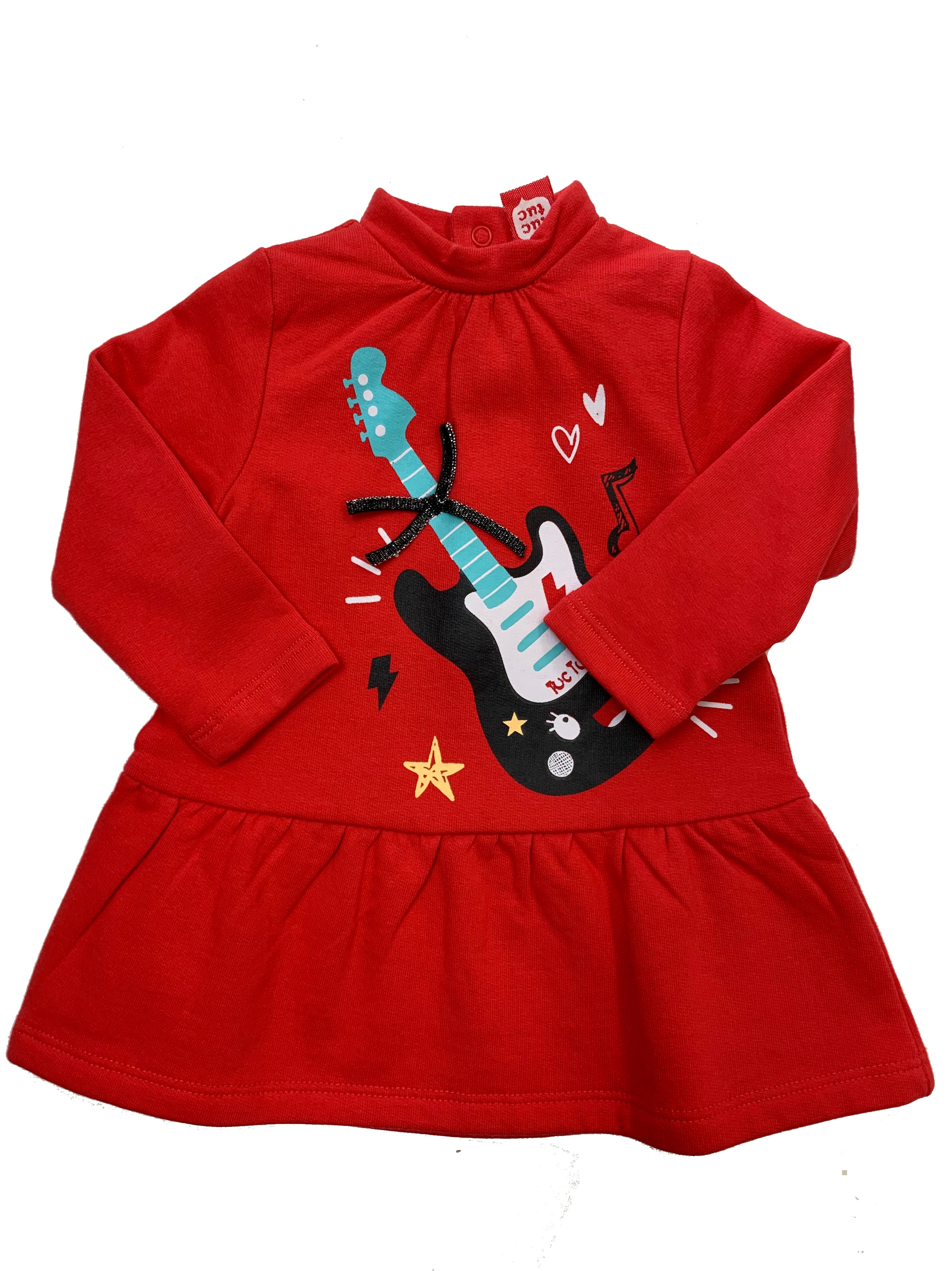 Tuc tuc - robe rouge avec guitare, 3 et 6 mois