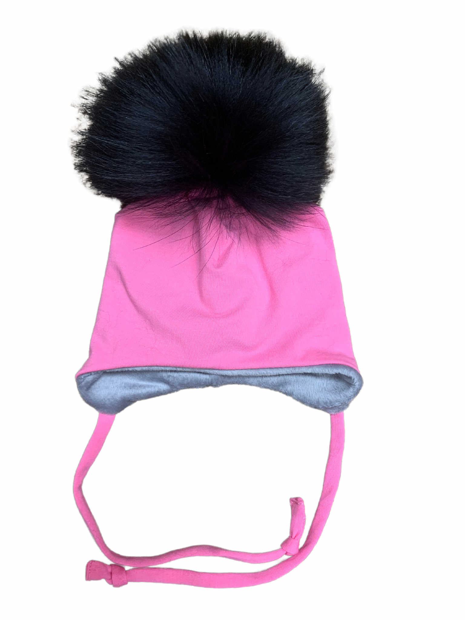 MEF Créations - Tuque doublée pour l’hiver avec attache - Rose bonbon