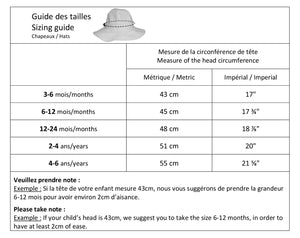 Sherpa - CHAPEAU BRIM - ST-TROPEZ LIN BLANC, 6-12 mois