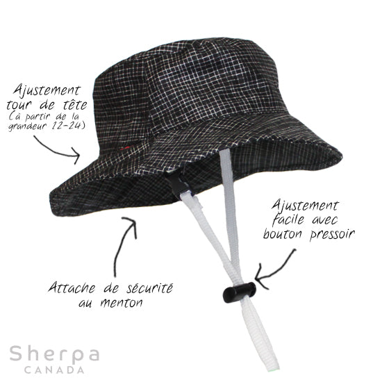 Sherpa - CHAPEAU BUCKET MOTIF NOIR