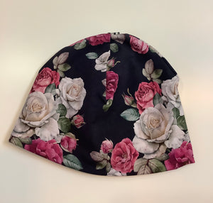 MEF  Créations - Tuque doublée polar hiver - fleuri rosé adulte 21 pouce