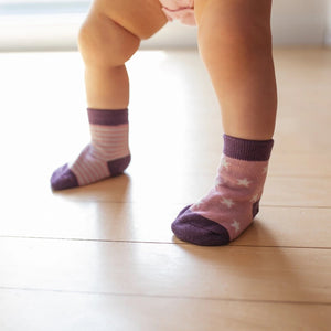 Perlimpinpin - Chaussettes pour bébé - prune (paquet de 4 paires)